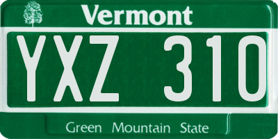 VT license plate YXZ310