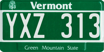 VT license plate YXZ313