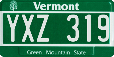 VT license plate YXZ319