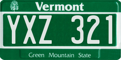 VT license plate YXZ321