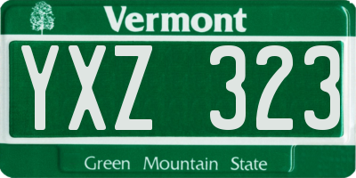 VT license plate YXZ323