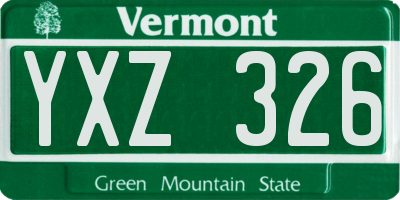 VT license plate YXZ326