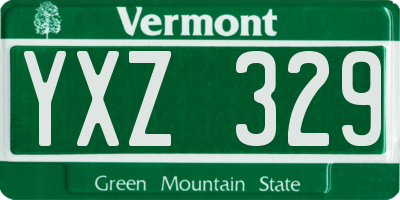 VT license plate YXZ329