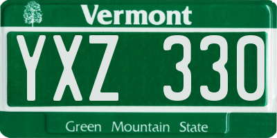 VT license plate YXZ330
