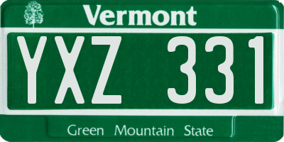 VT license plate YXZ331