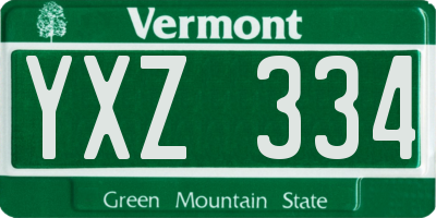 VT license plate YXZ334