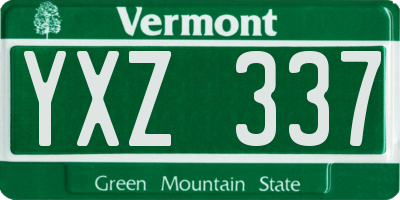 VT license plate YXZ337