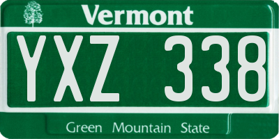 VT license plate YXZ338