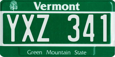 VT license plate YXZ341
