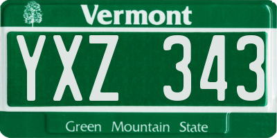 VT license plate YXZ343
