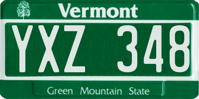 VT license plate YXZ348