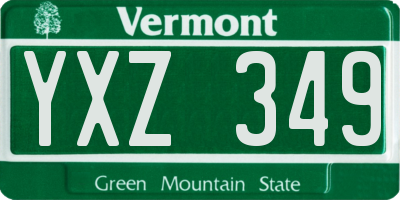 VT license plate YXZ349