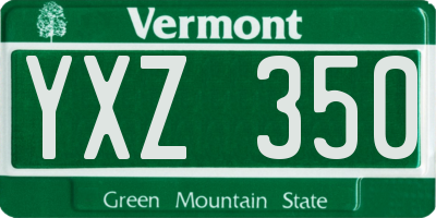VT license plate YXZ350