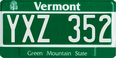 VT license plate YXZ352