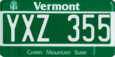VT license plate YXZ355