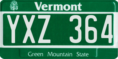 VT license plate YXZ364