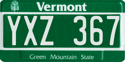 VT license plate YXZ367