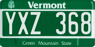 VT license plate YXZ368
