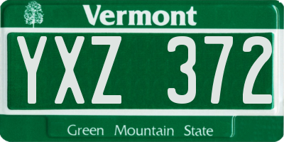VT license plate YXZ372