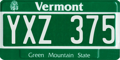 VT license plate YXZ375