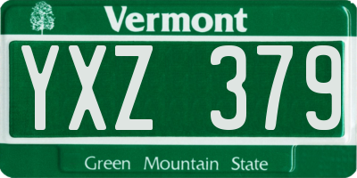 VT license plate YXZ379