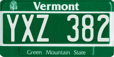 VT license plate YXZ382