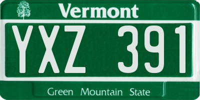 VT license plate YXZ391