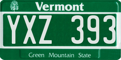 VT license plate YXZ393