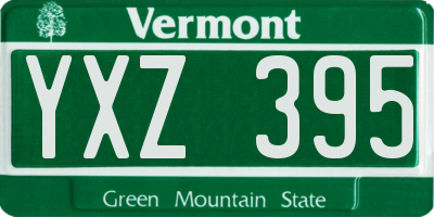 VT license plate YXZ395