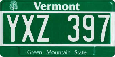 VT license plate YXZ397