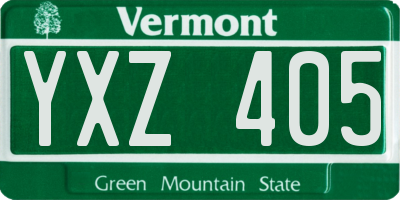 VT license plate YXZ405
