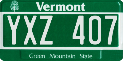 VT license plate YXZ407
