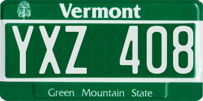 VT license plate YXZ408