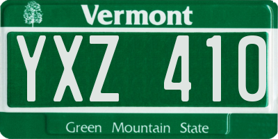 VT license plate YXZ410