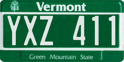 VT license plate YXZ411