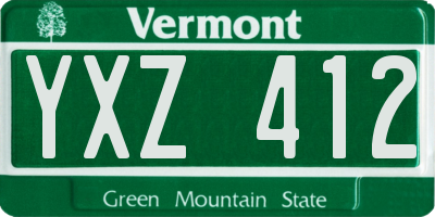 VT license plate YXZ412