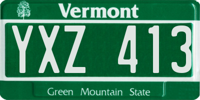 VT license plate YXZ413