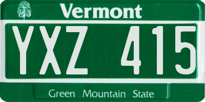 VT license plate YXZ415