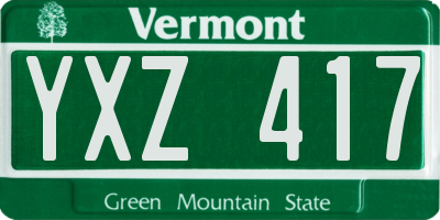 VT license plate YXZ417