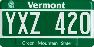 VT license plate YXZ420