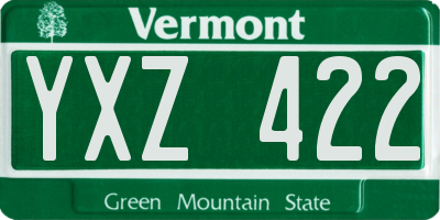 VT license plate YXZ422