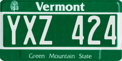 VT license plate YXZ424