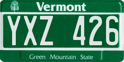 VT license plate YXZ426