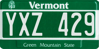 VT license plate YXZ429