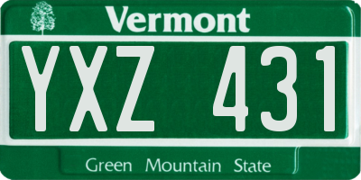VT license plate YXZ431
