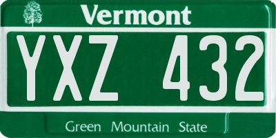 VT license plate YXZ432
