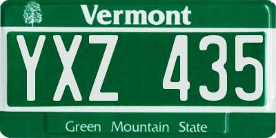 VT license plate YXZ435