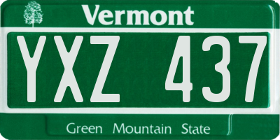 VT license plate YXZ437