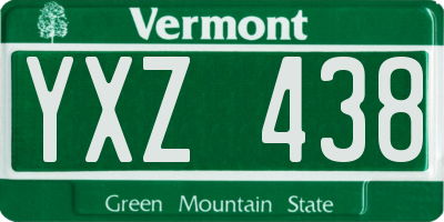 VT license plate YXZ438