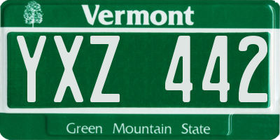 VT license plate YXZ442